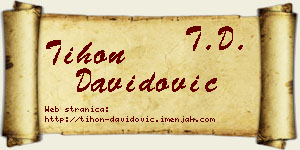 Tihon Davidović vizit kartica